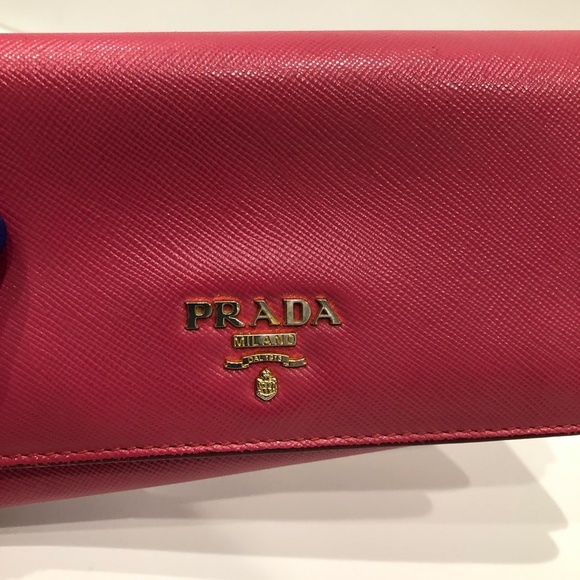 Prada Pink Flap Wallet Sku#84595 (Gently used, edge peeling) - Picture 10 of 16